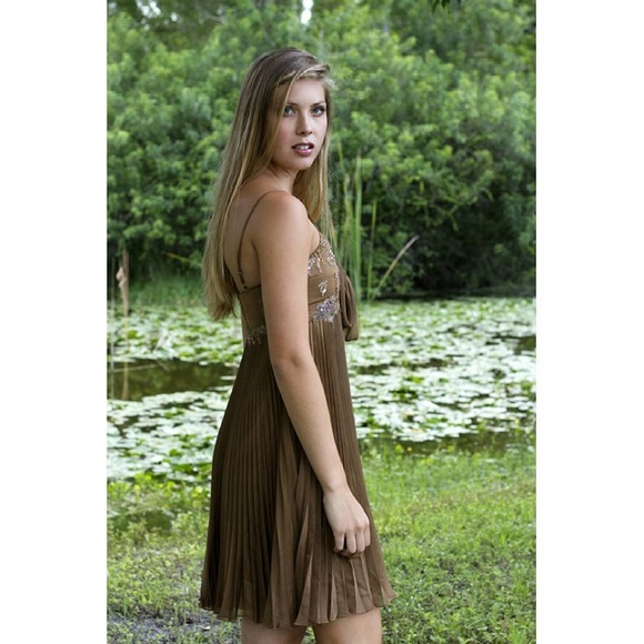 Fairycore mossy green pleated sequin bodice whimsigoth dress - Picture 4 of 8